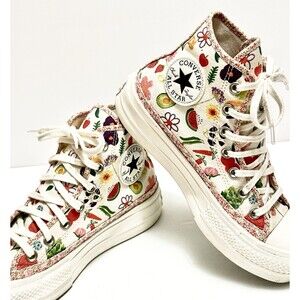 Converse Chuck Taylor Platform Womens 6.5 Shoe Canvas Egret Sneaker High A06063C